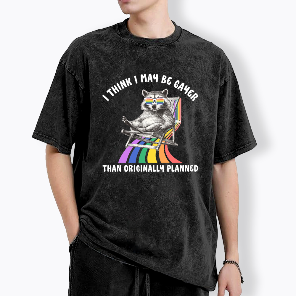 I Think I May Be Gayer Than Originally Planned Washed T-Shirt