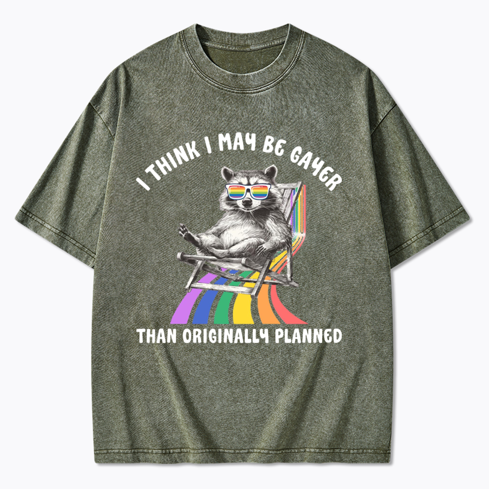 I Think I May Be Gayer Than Originally Planned Washed T-Shirt