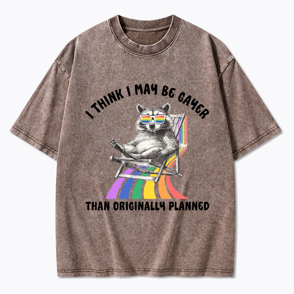 I Think I May Be Gayer Than Originally Planned Washed T-Shirt