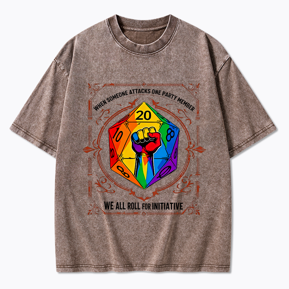 We All Roll for Initiative Washed T-Shirt