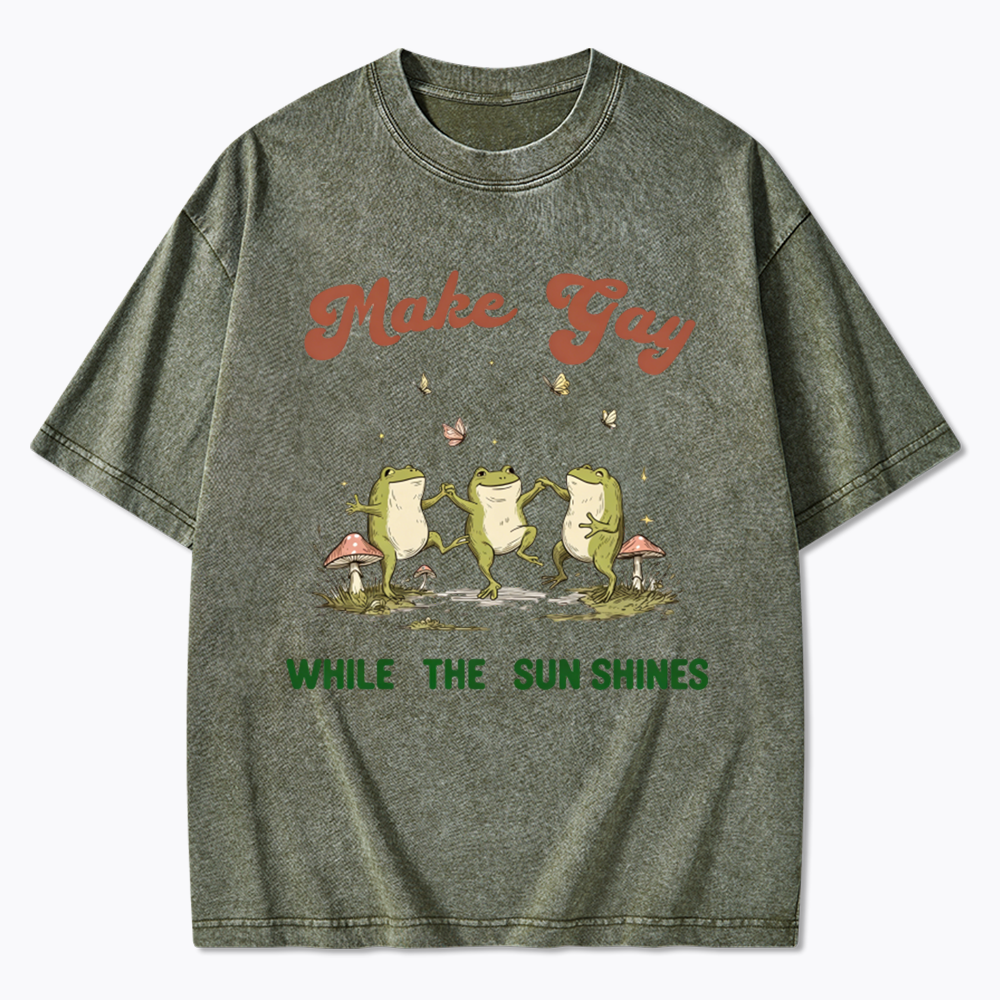 Tap Water Buddies Frog Washed T-Shirt