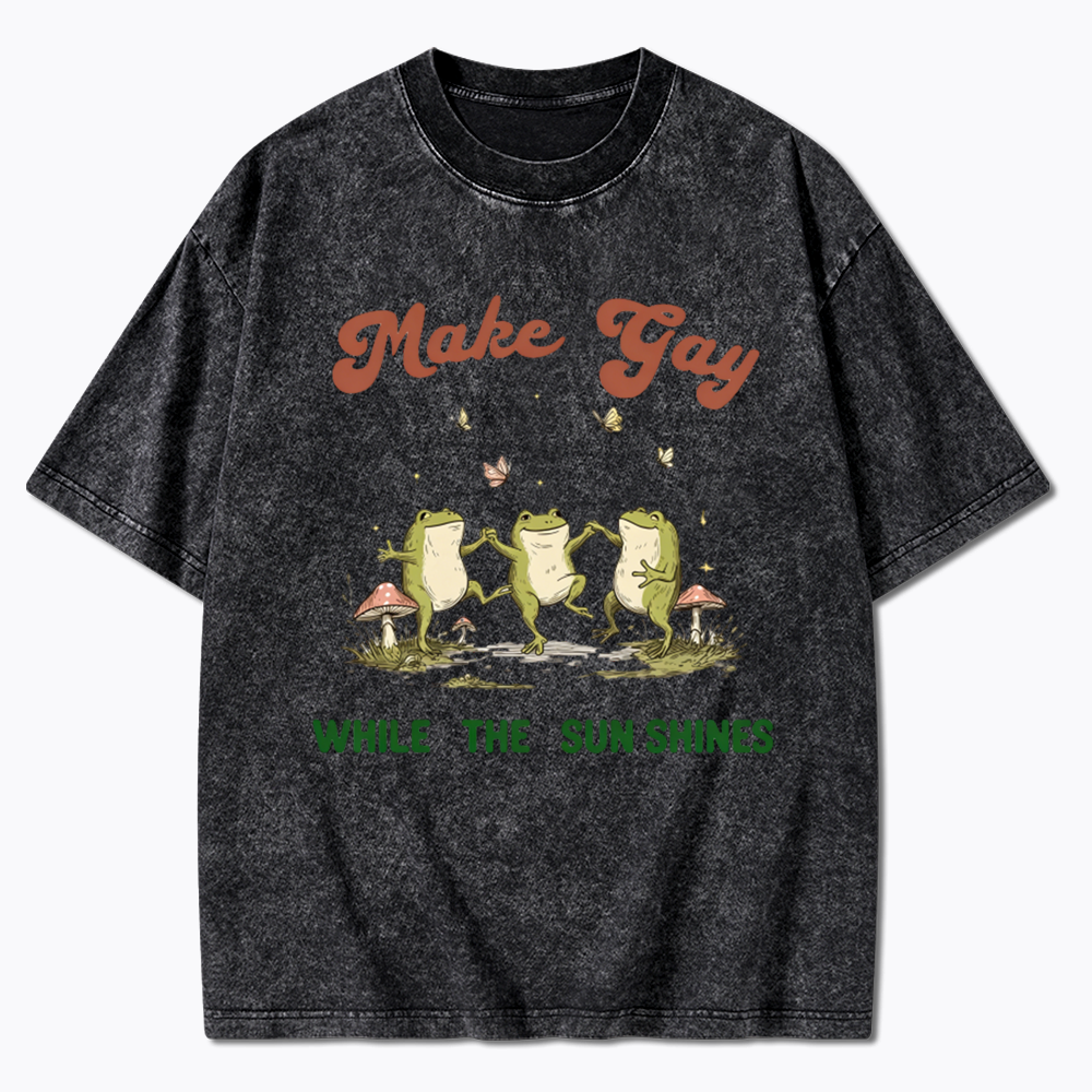 Tap Water Buddies Frog Washed T-Shirt