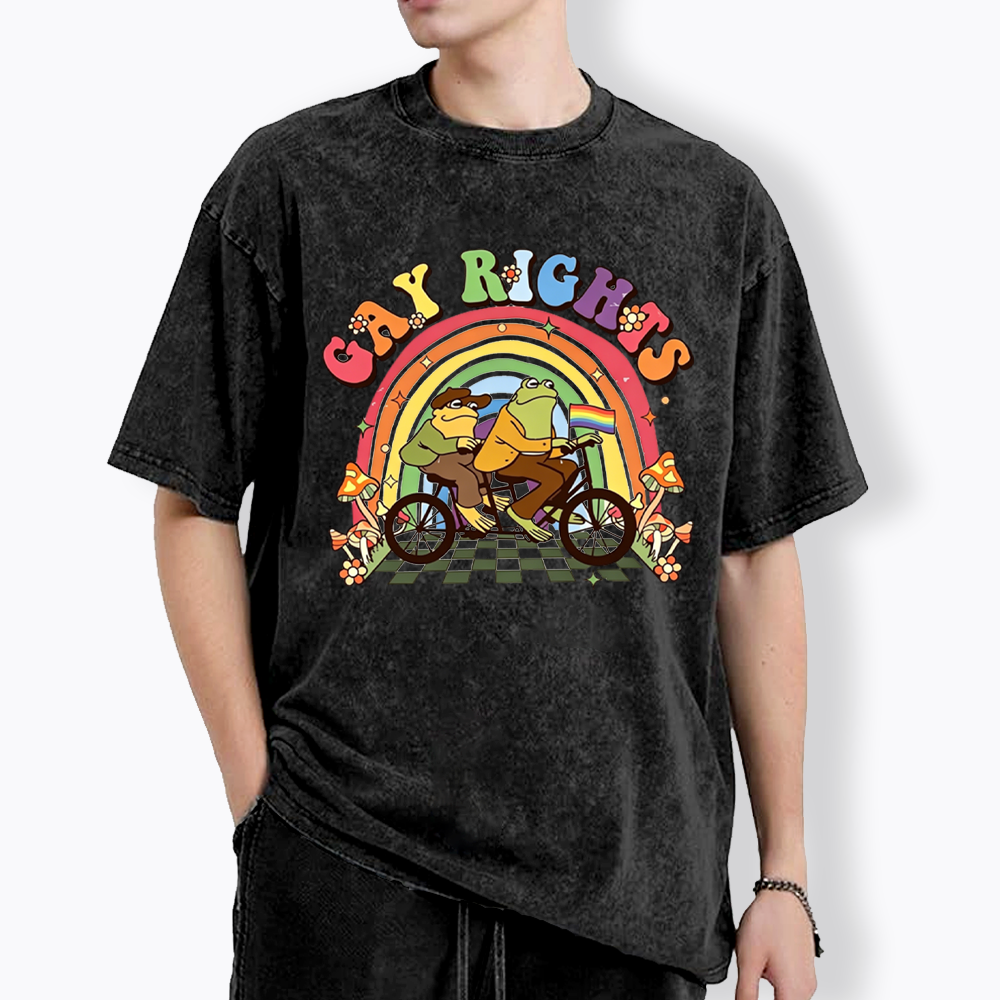 Frog And Toad Gay Rights Washed T-Shirt