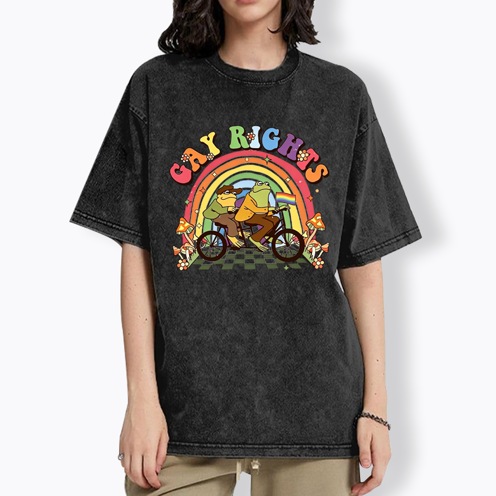 Frog And Toad Gay Rights Washed T-Shirt