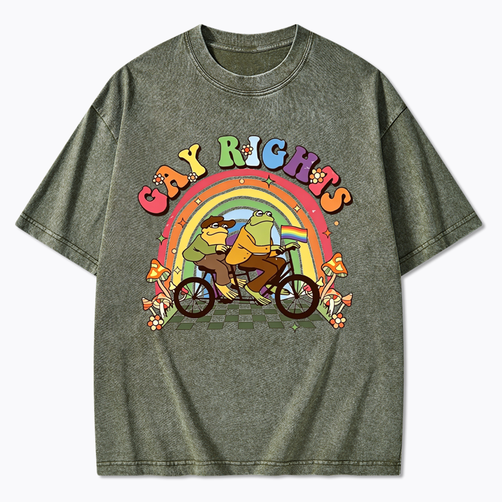Frog And Toad Gay Rights Washed T-Shirt