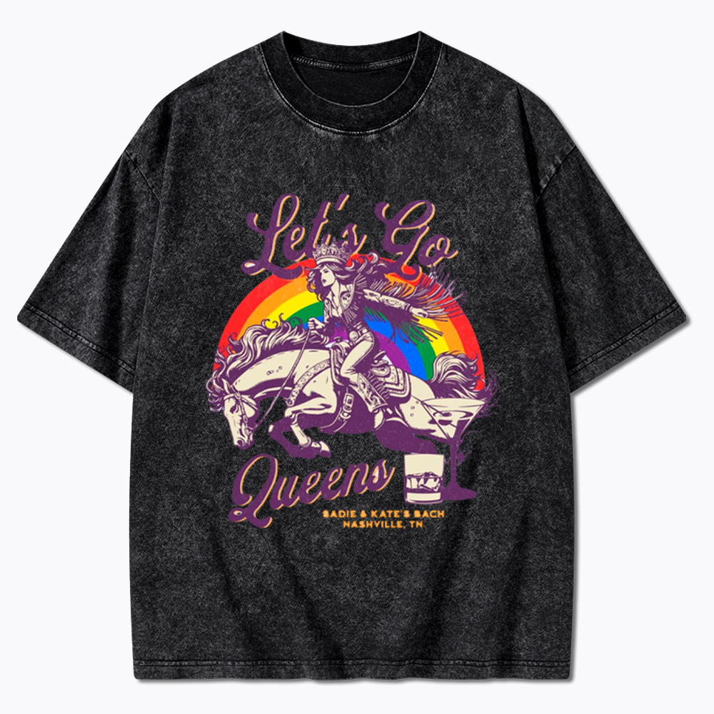 Let's Go Queens Bachelorette Party Washed T-Shirt