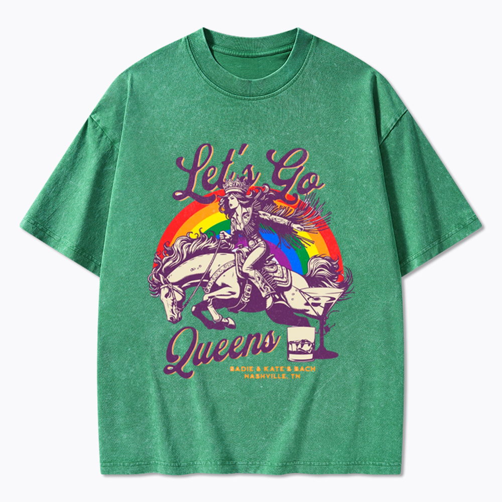 Let's Go Queens Bachelorette Party Washed T-Shirt