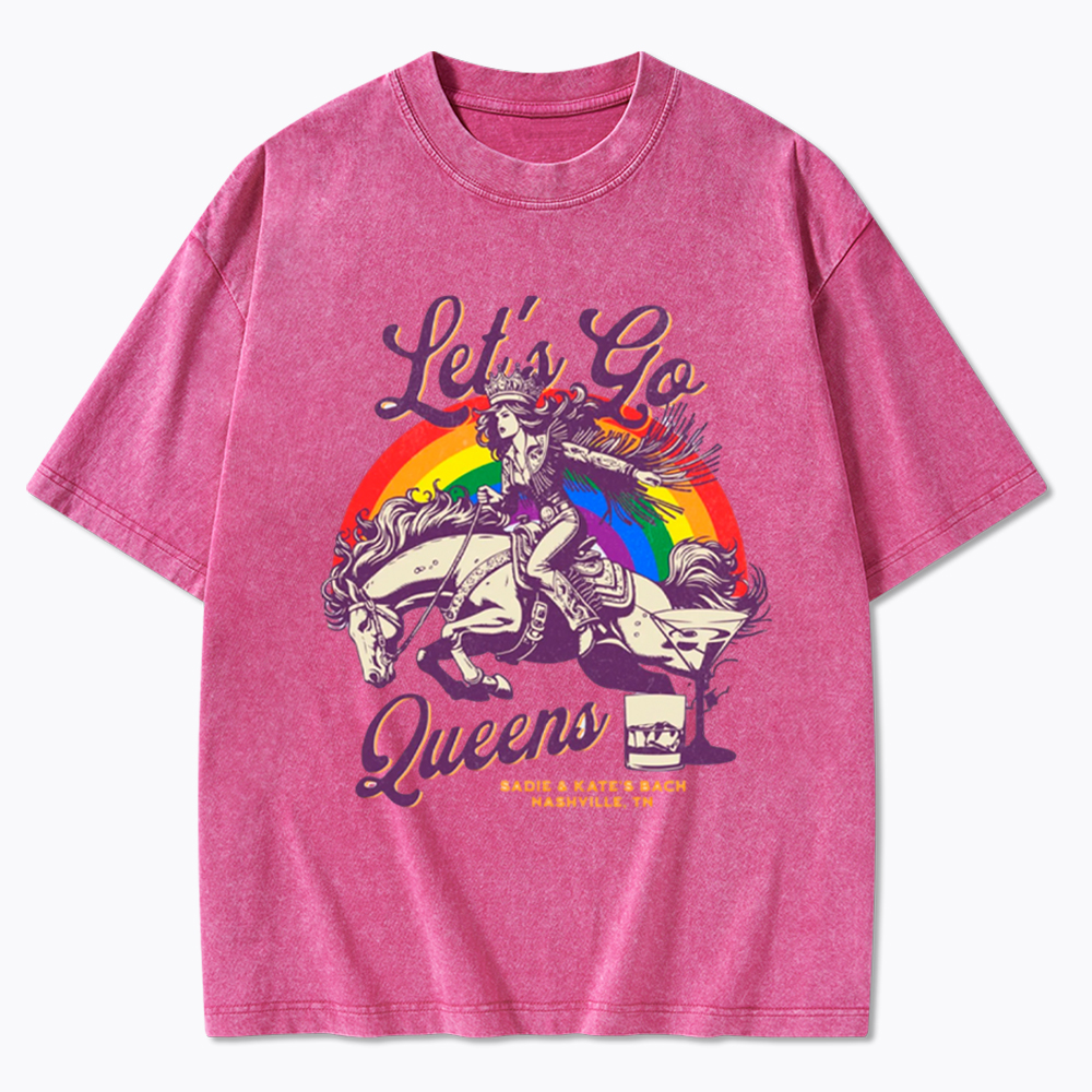 Let's Go Queens Bachelorette Party Washed T-Shirt