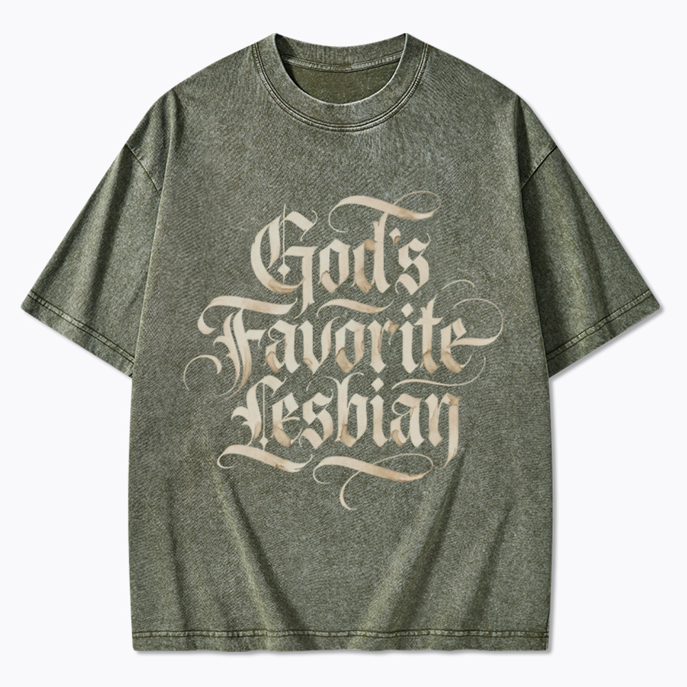 God's Favorite Lesbian Washed T-Shirt