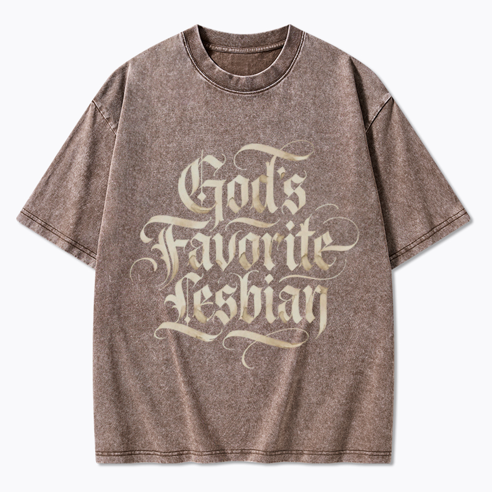 God's Favorite Lesbian Washed T-Shirt