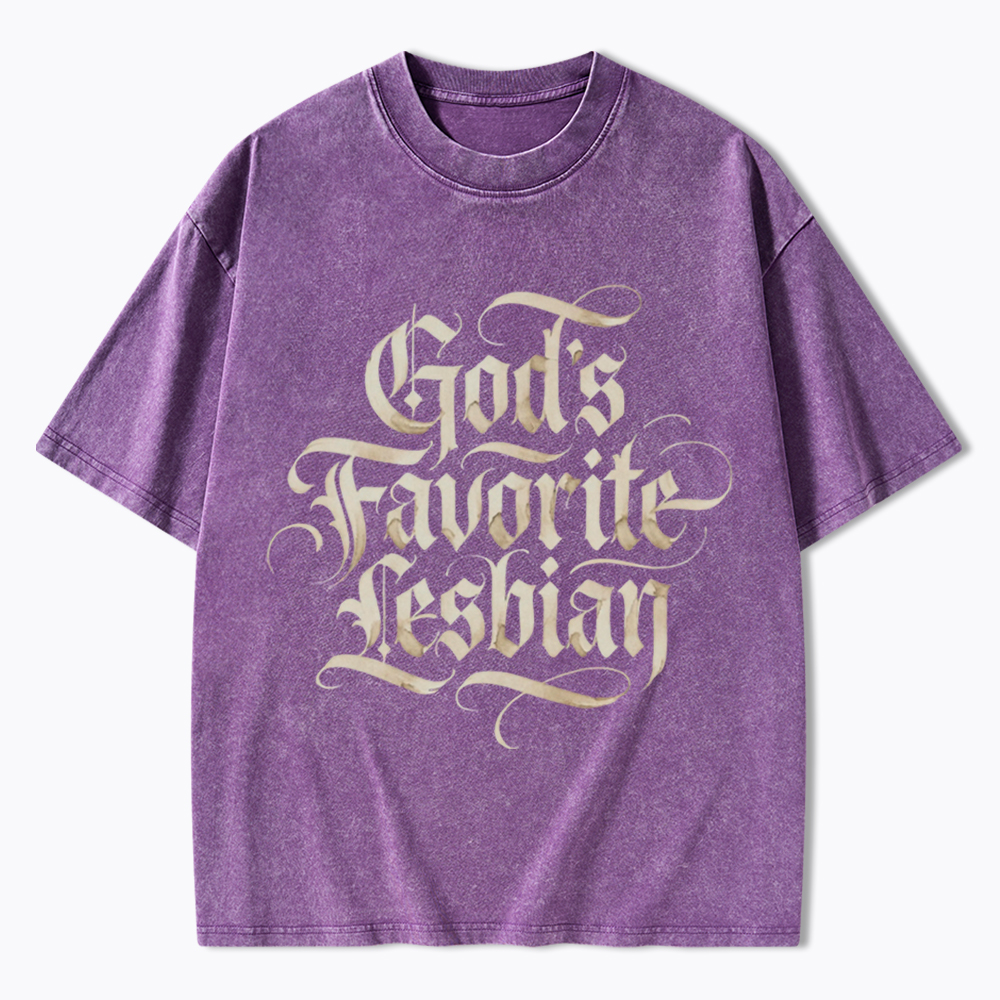 God's Favorite Lesbian Washed T-Shirt