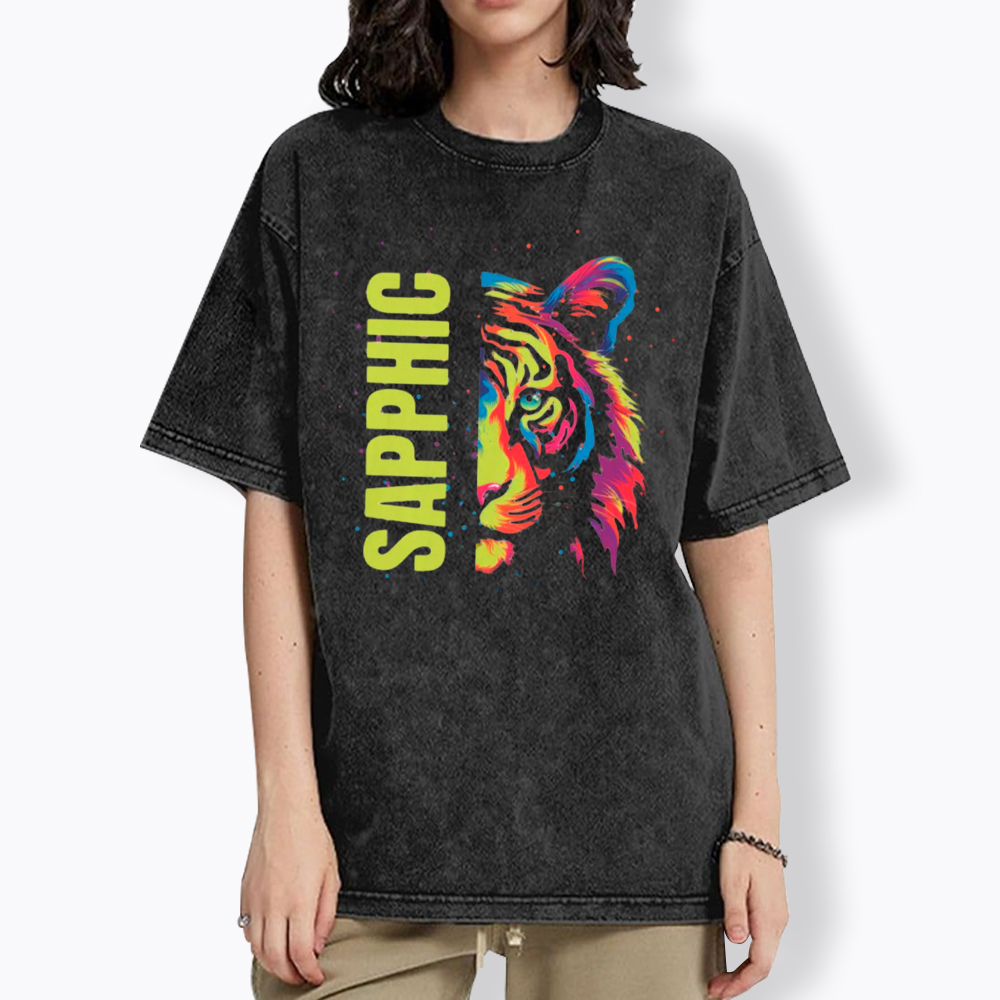 Sapphic Lesbian Washed T-Shirt