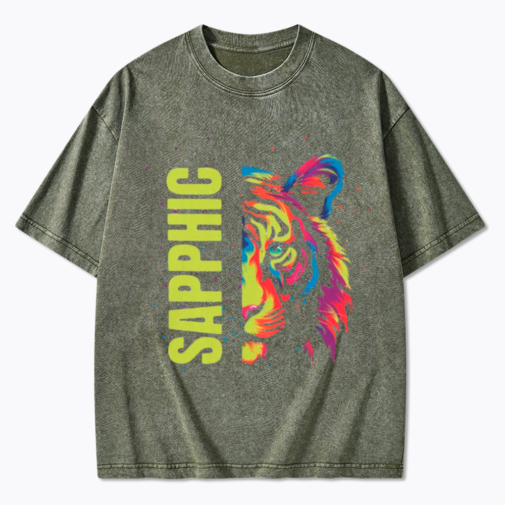 Sapphic Lesbian Washed T-Shirt