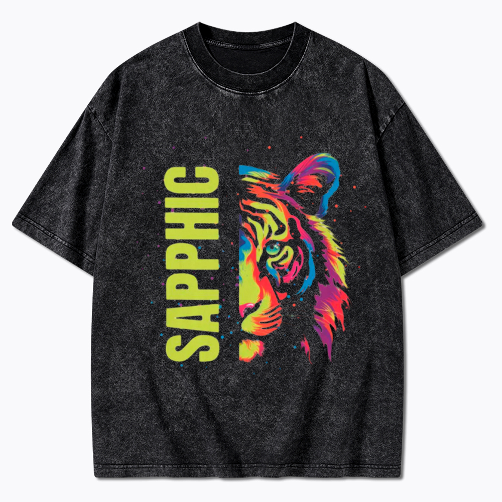 Sapphic Lesbian Washed T-Shirt
