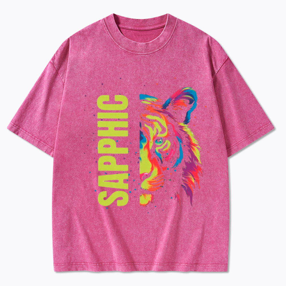 Sapphic Lesbian Washed T-Shirt