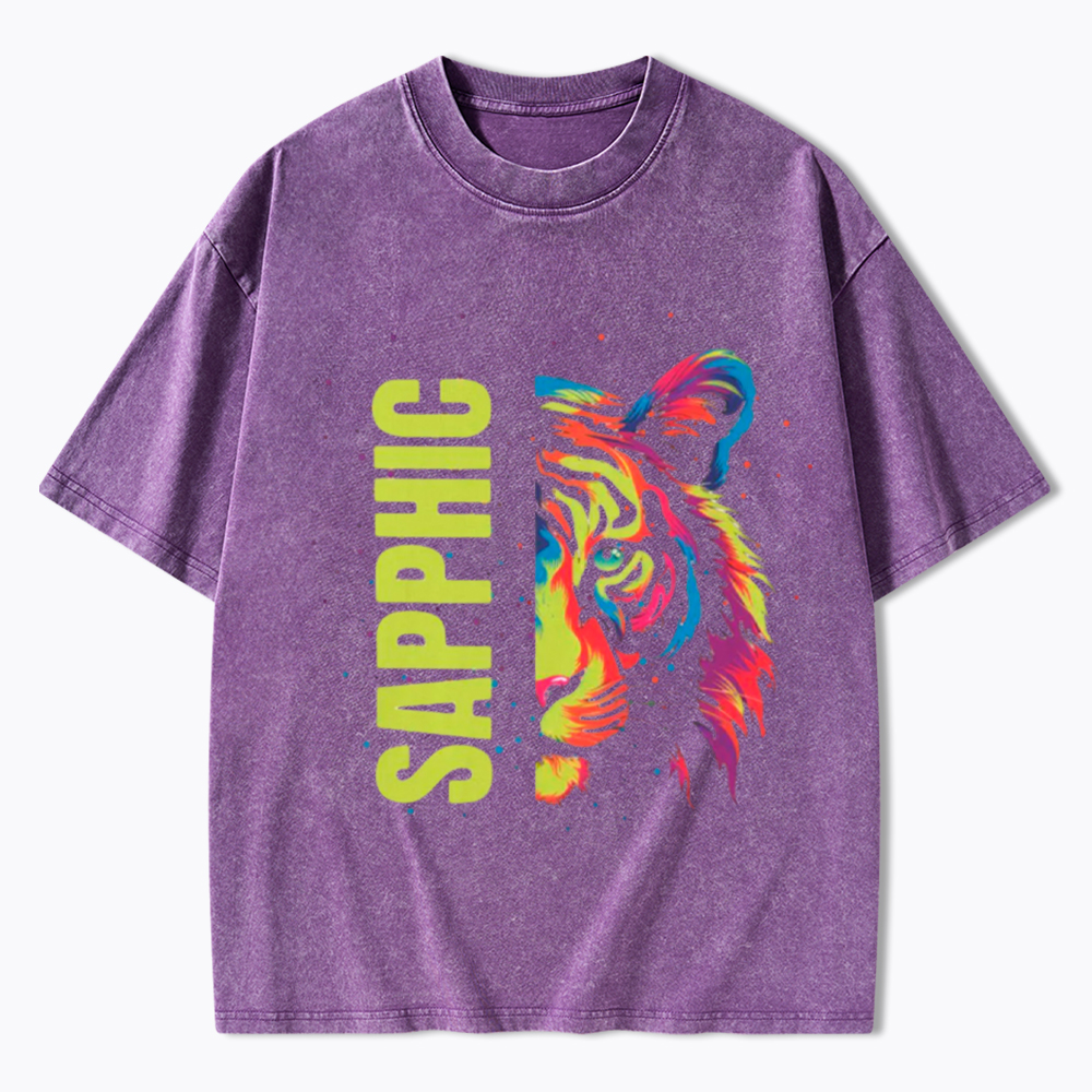 Sapphic Lesbian Washed T-Shirt