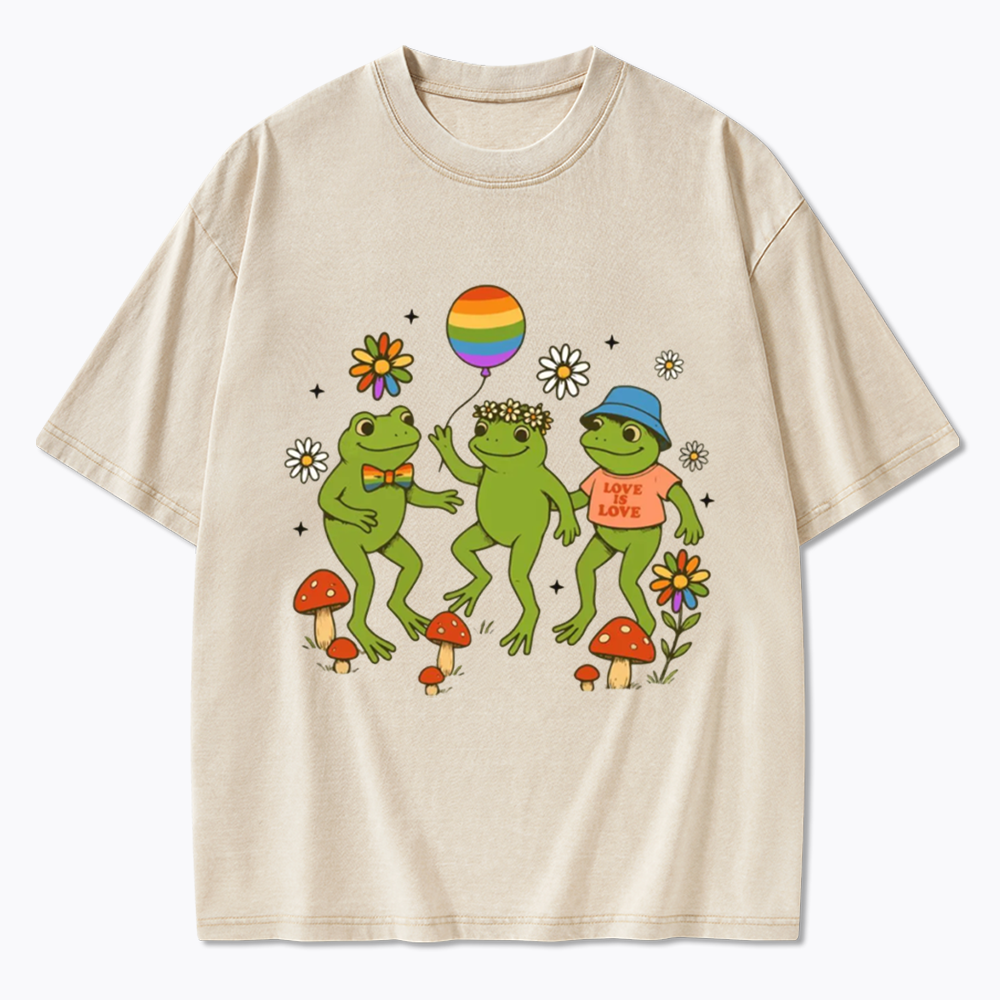 Funny Frog Pride Washed T-Shirt