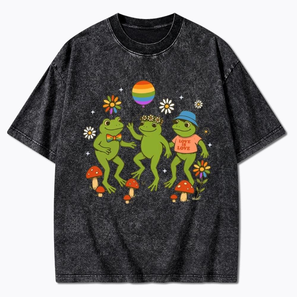 Funny Frog Pride Washed T-Shirt
