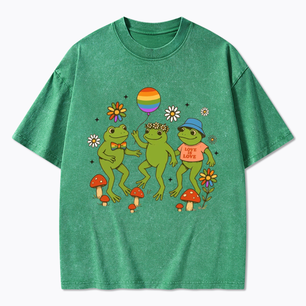 Funny Frog Pride Washed T-Shirt