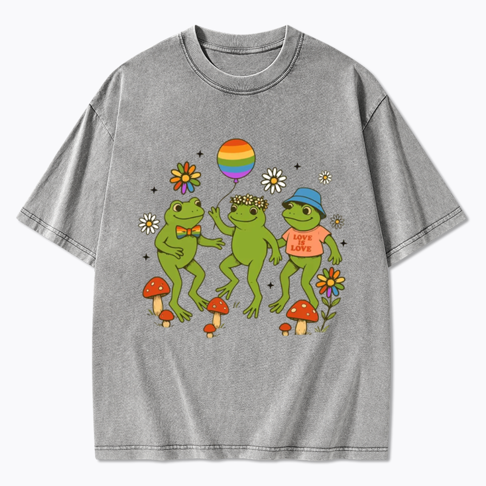 Funny Frog Pride Washed T-Shirt