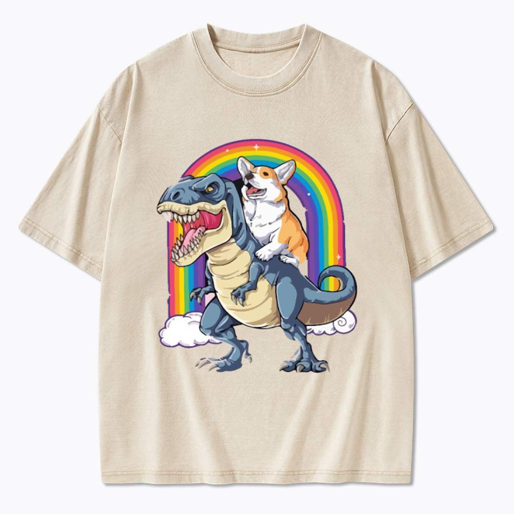 Funny Dinosaur Washed T-Shirt