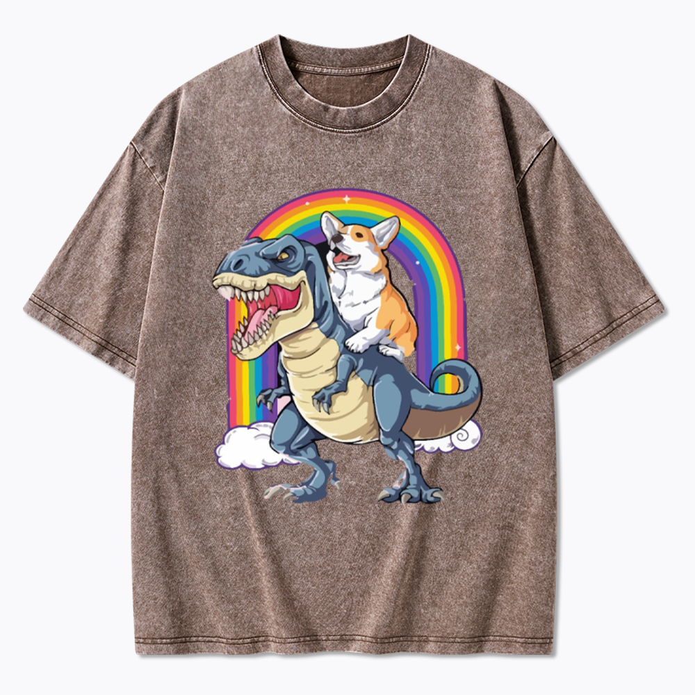 Funny Dinosaur Washed T-Shirt