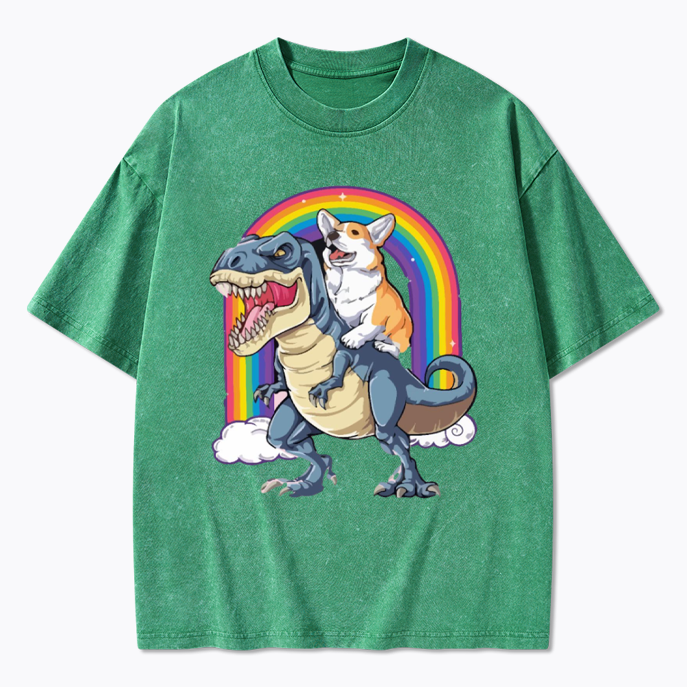 Funny Dinosaur Washed T-Shirt
