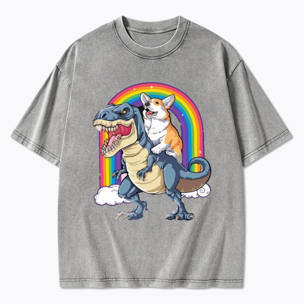 Funny Dinosaur Washed T-Shirt