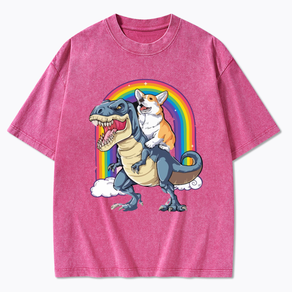 Funny Dinosaur Washed T-Shirt