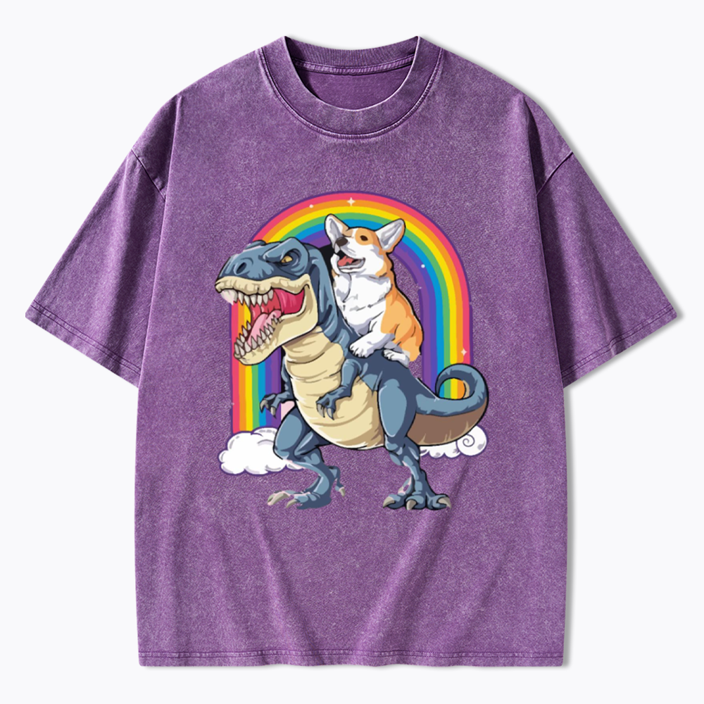 Funny Dinosaur Washed T-Shirt