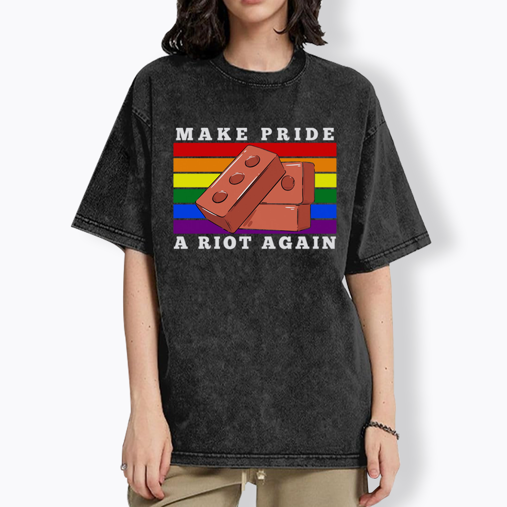 Make Pride A Riot Again Washed T-Shirt