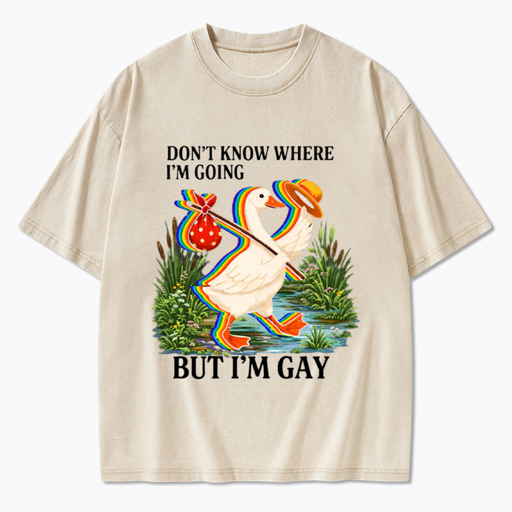 I Don’t Know Where I’m Going But I’m Gay Washed T-Shirt