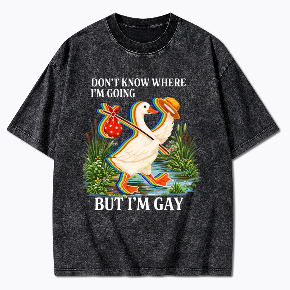 I Don’t Know Where I’m Going But I’m Gay Washed T-Shirt