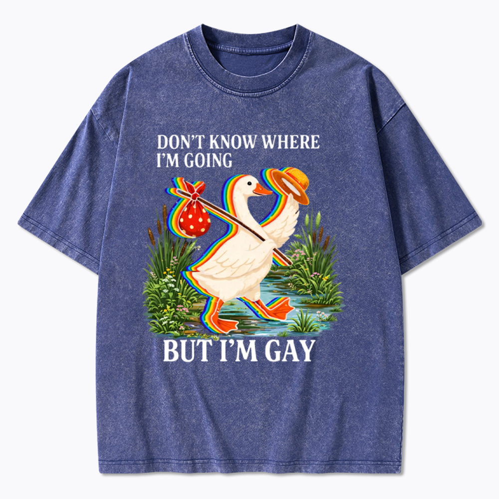 I Don’t Know Where I’m Going But I’m Gay Washed T-Shirt