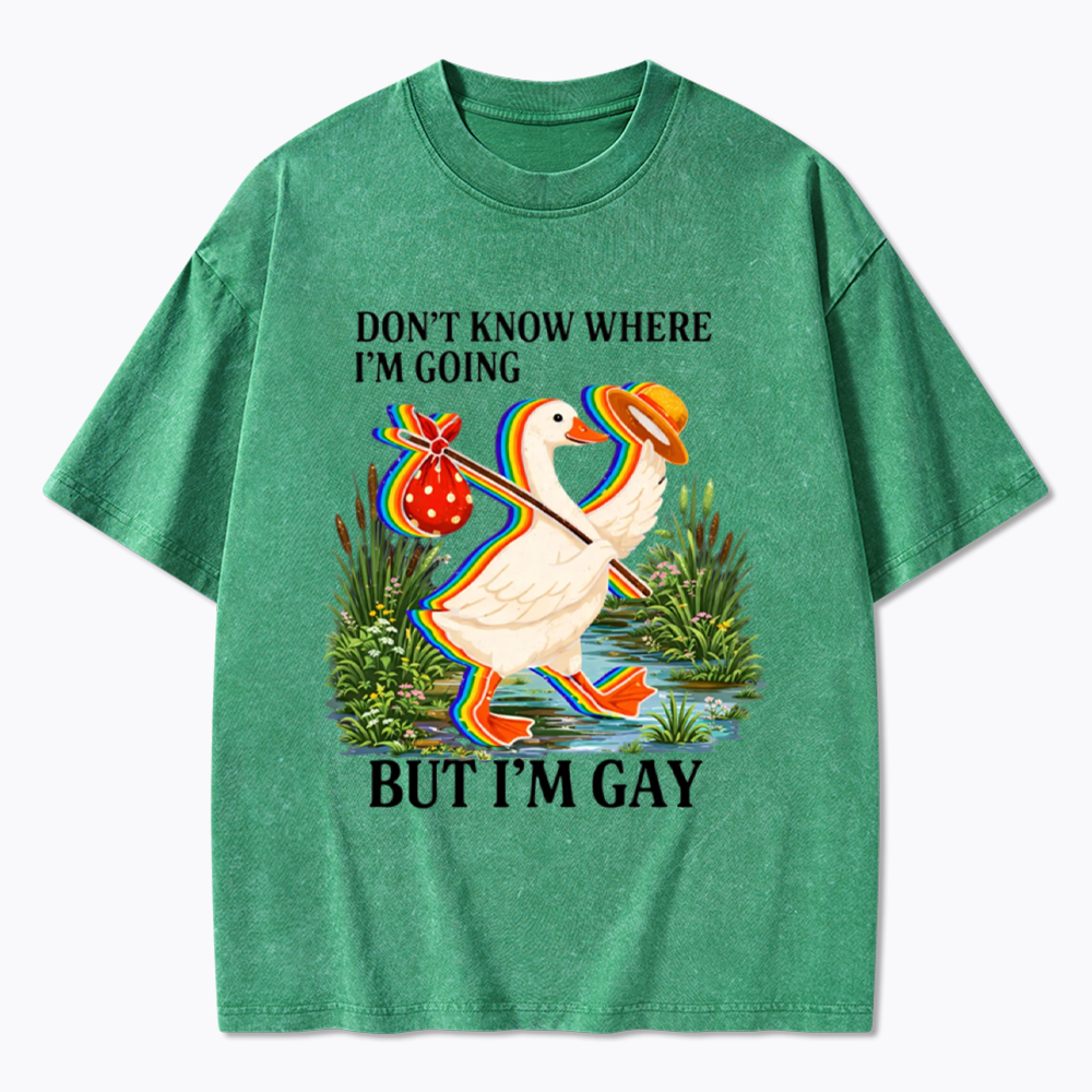 I Don’t Know Where I’m Going But I’m Gay Washed T-Shirt