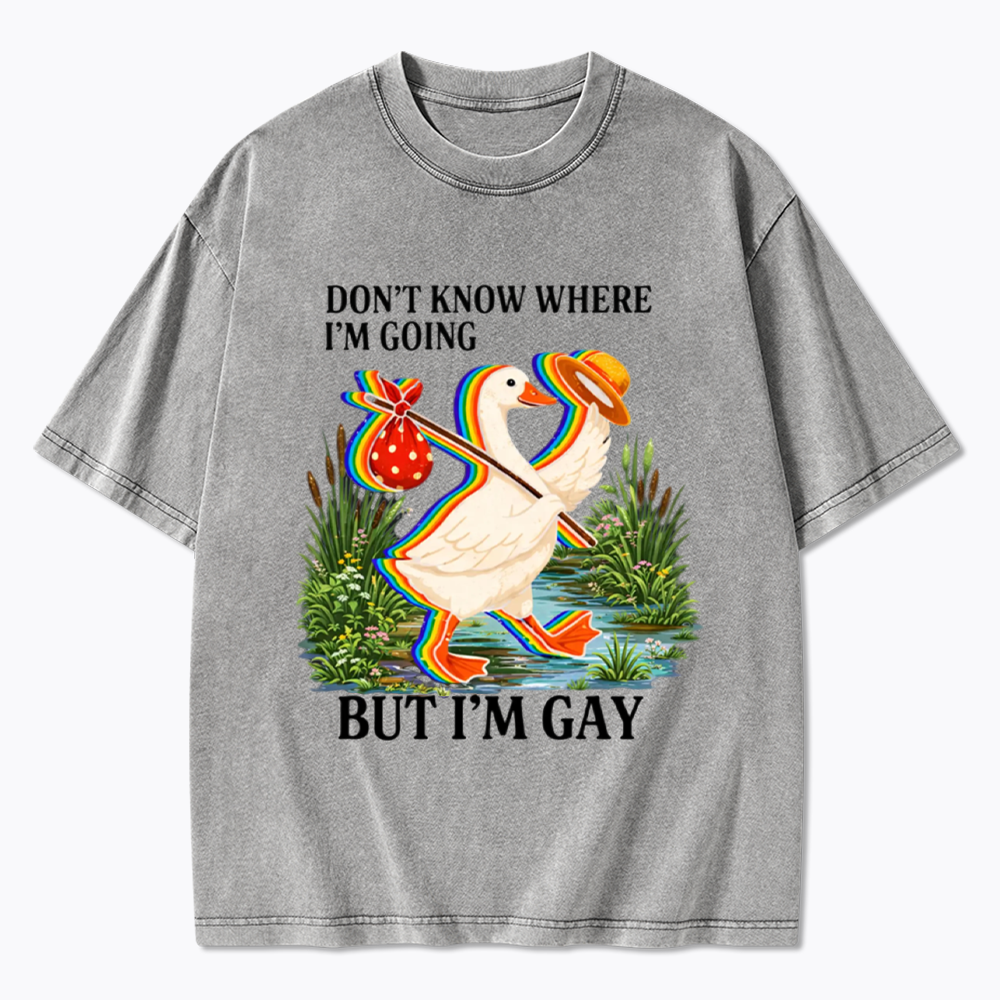 I Don’t Know Where I’m Going But I’m Gay Washed T-Shirt