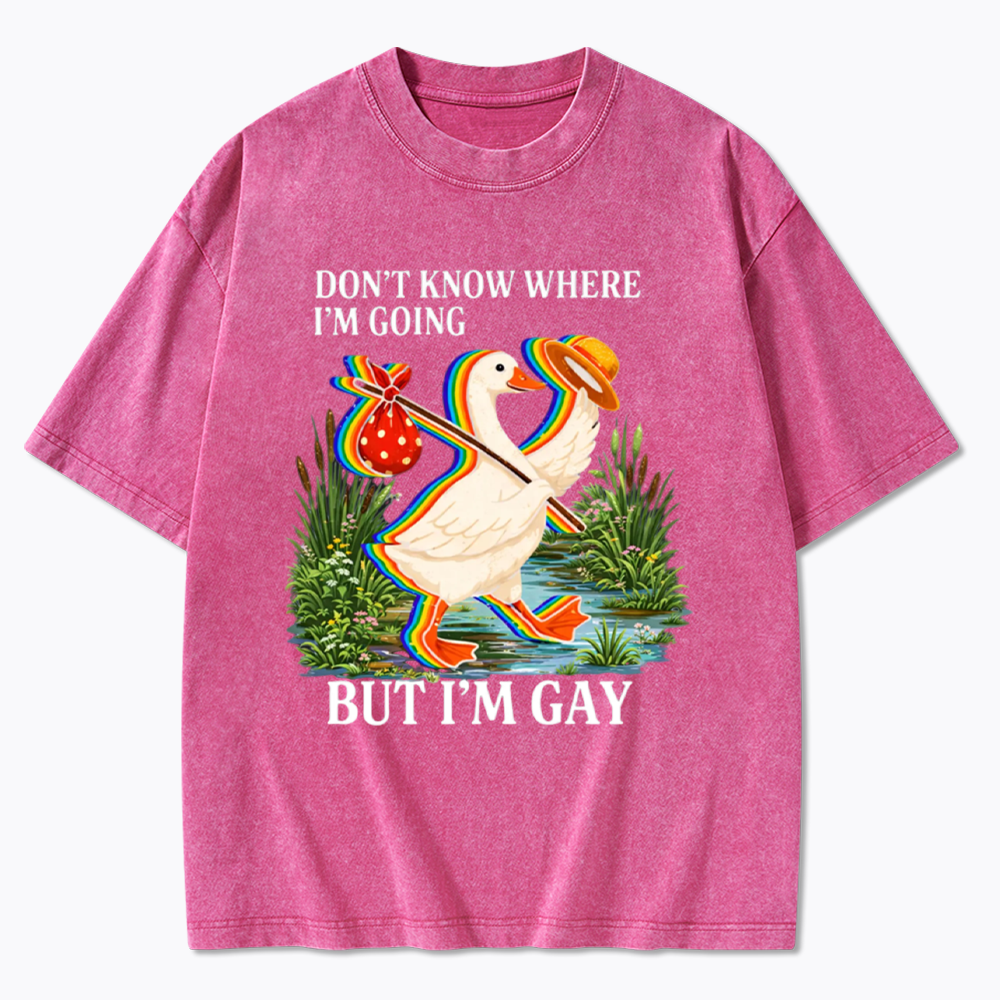 I Don’t Know Where I’m Going But I’m Gay Washed T-Shirt