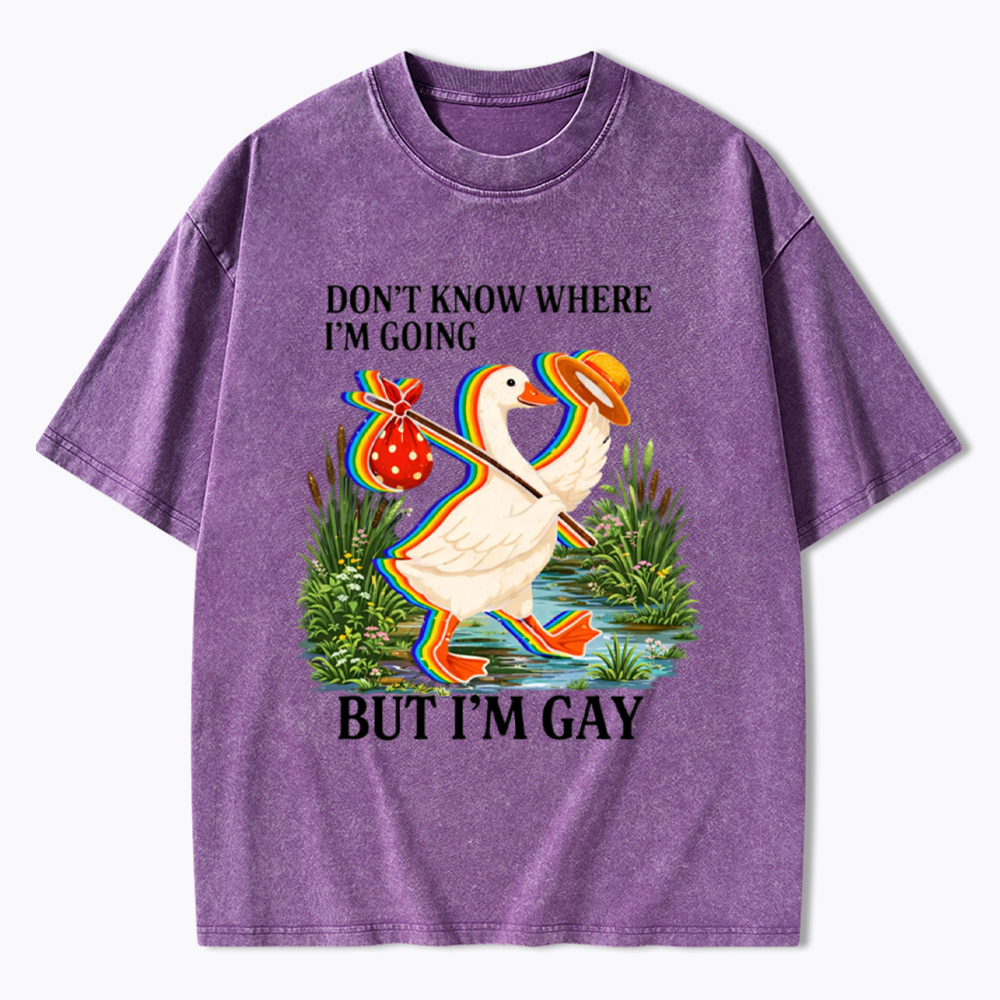 I Don’t Know Where I’m Going But I’m Gay Washed T-Shirt