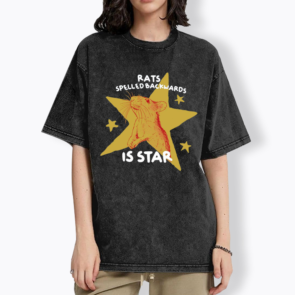 Rats Spelled Backwards is Star Washed T-Shirt