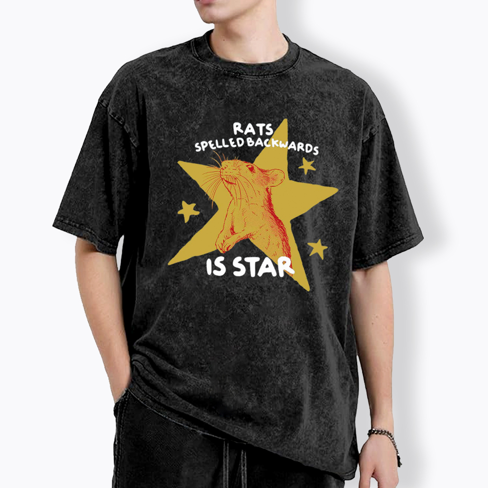Rats Spelled Backwards is Star Washed T-Shirt