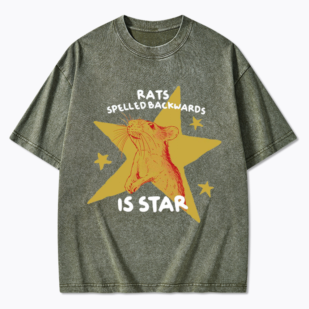 Rats Spelled Backwards is Star Washed T-Shirt