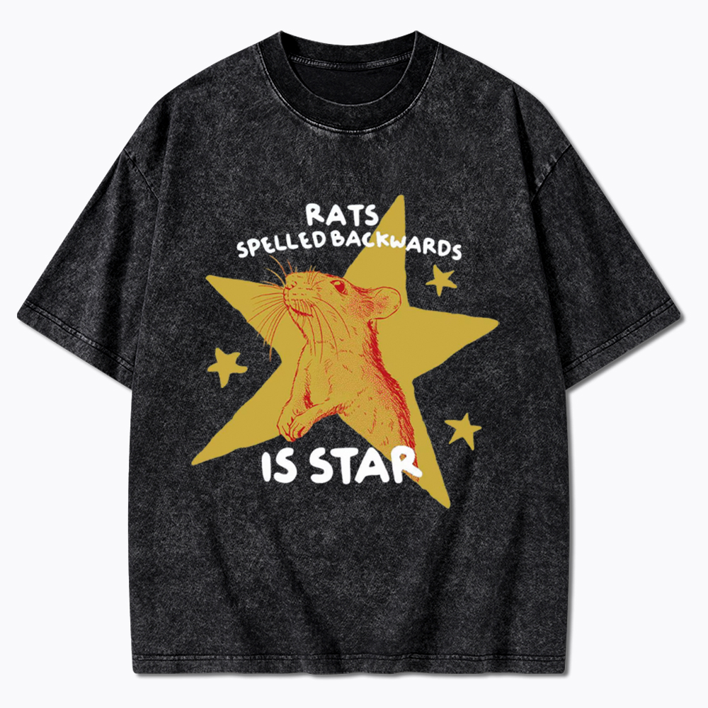 Rats Spelled Backwards is Star Washed T-Shirt