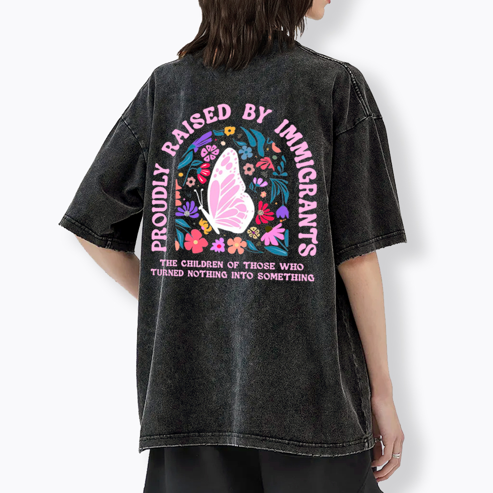 Proud Daughter of Immigrants Washed T-Shirt