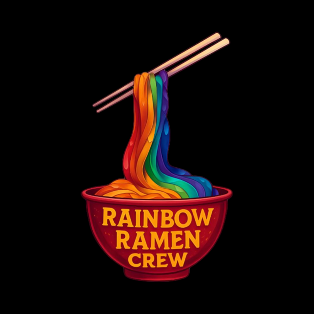 Rainbow Ramen Crew Off Shoulder T-shirt