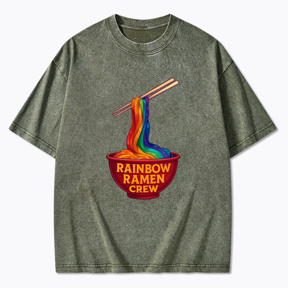 Rainbow Ramen Crew Washed T-Shirt