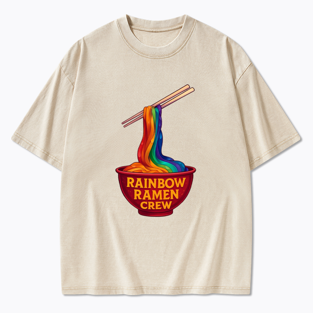 Rainbow Ramen Crew Washed T-Shirt