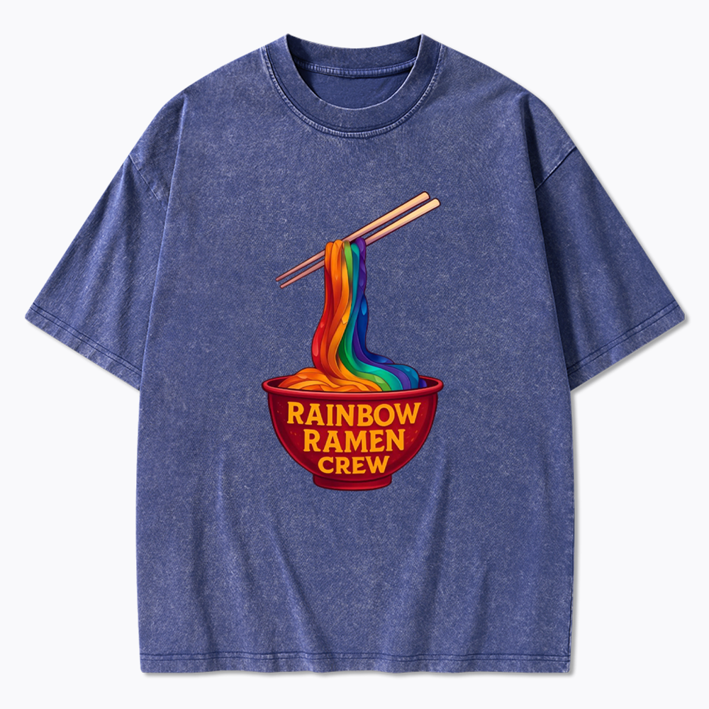Rainbow Ramen Crew Washed T-Shirt