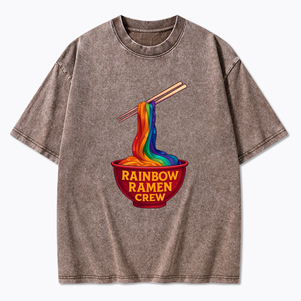 Rainbow Ramen Crew Washed T-Shirt