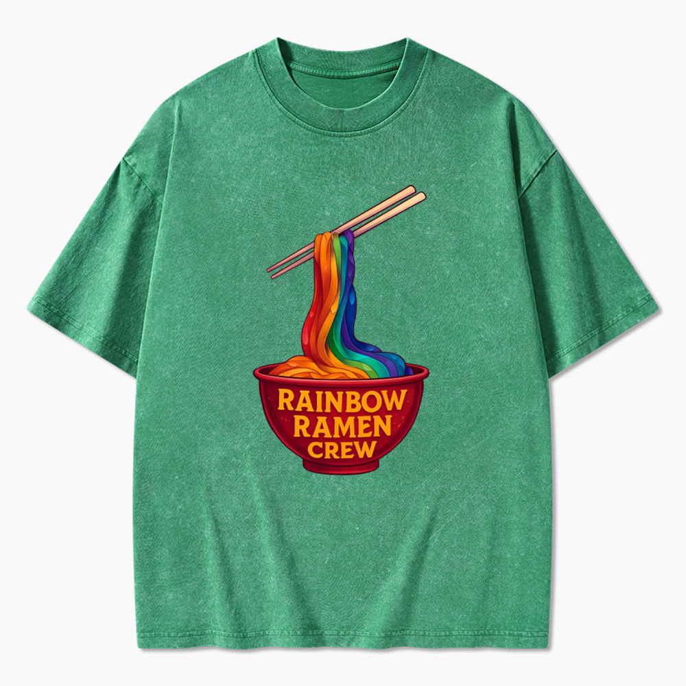 Rainbow Ramen Crew Washed T-Shirt