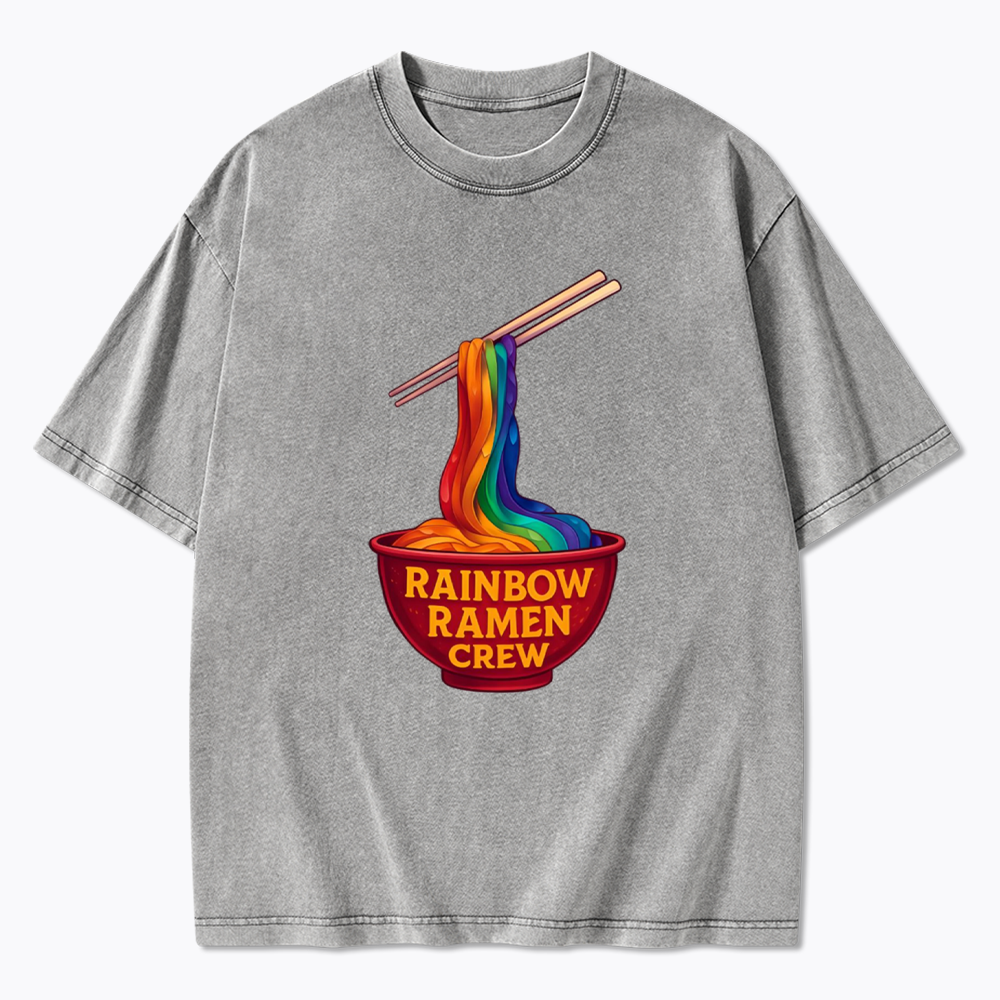 Rainbow Ramen Crew Washed T-Shirt